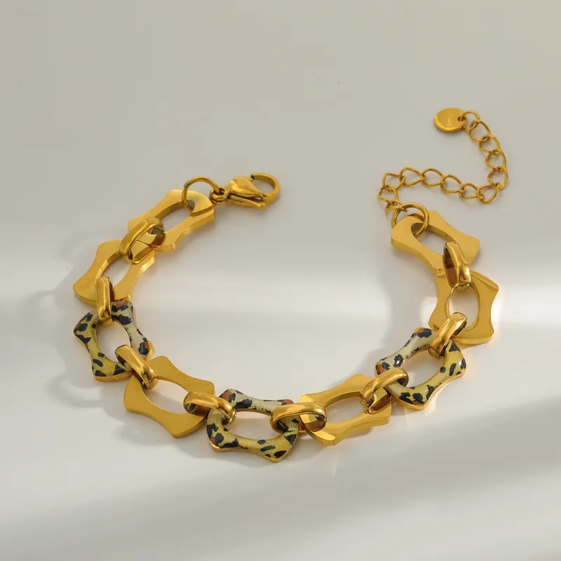 Leopard link chain bracelet