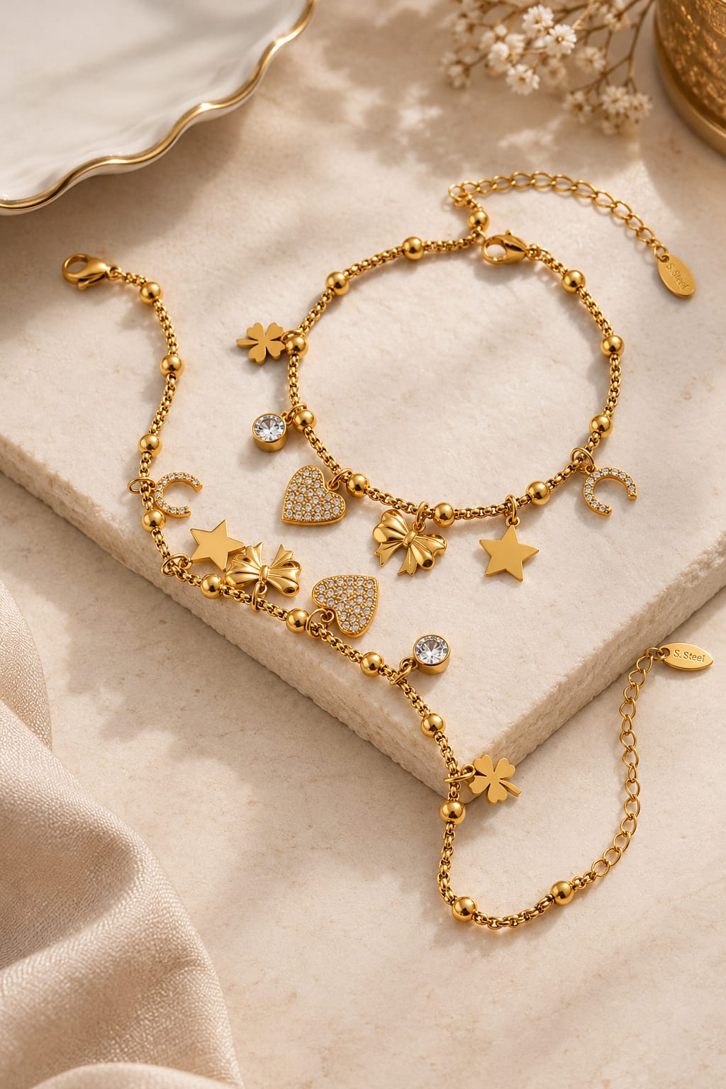 Golden Whimsy Charm Bracelet