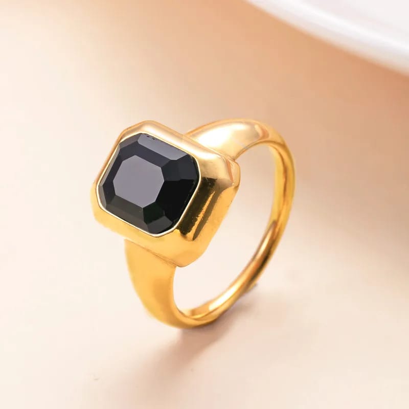 Luxury Gem Stone Ring, black stone (original photo)