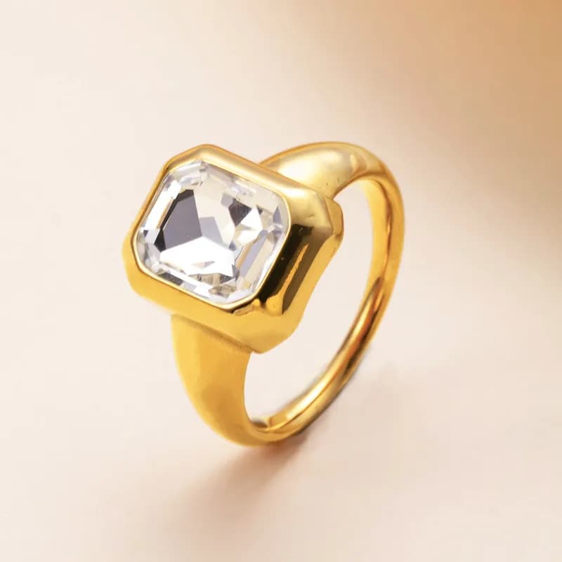 Luxury Gem Stone Ring, clear stone (original photo)