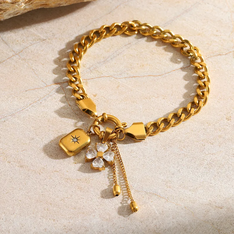 Duo Charm Bracelet | 18K Gold-Plated Stainless Steel