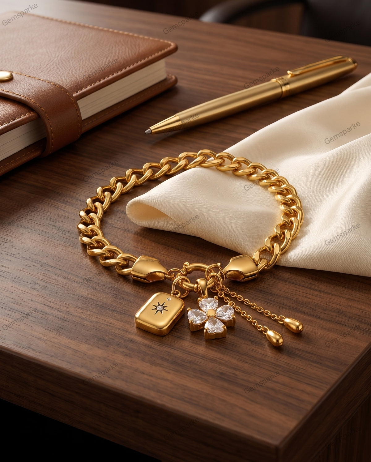 Duo Charm Bracelet | 18K Gold-Plated Stainless Steel